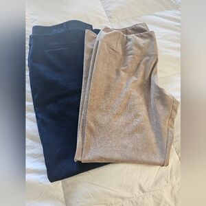 LOFT Midnight Blue Trousers And Brown Suede Stretch Pants